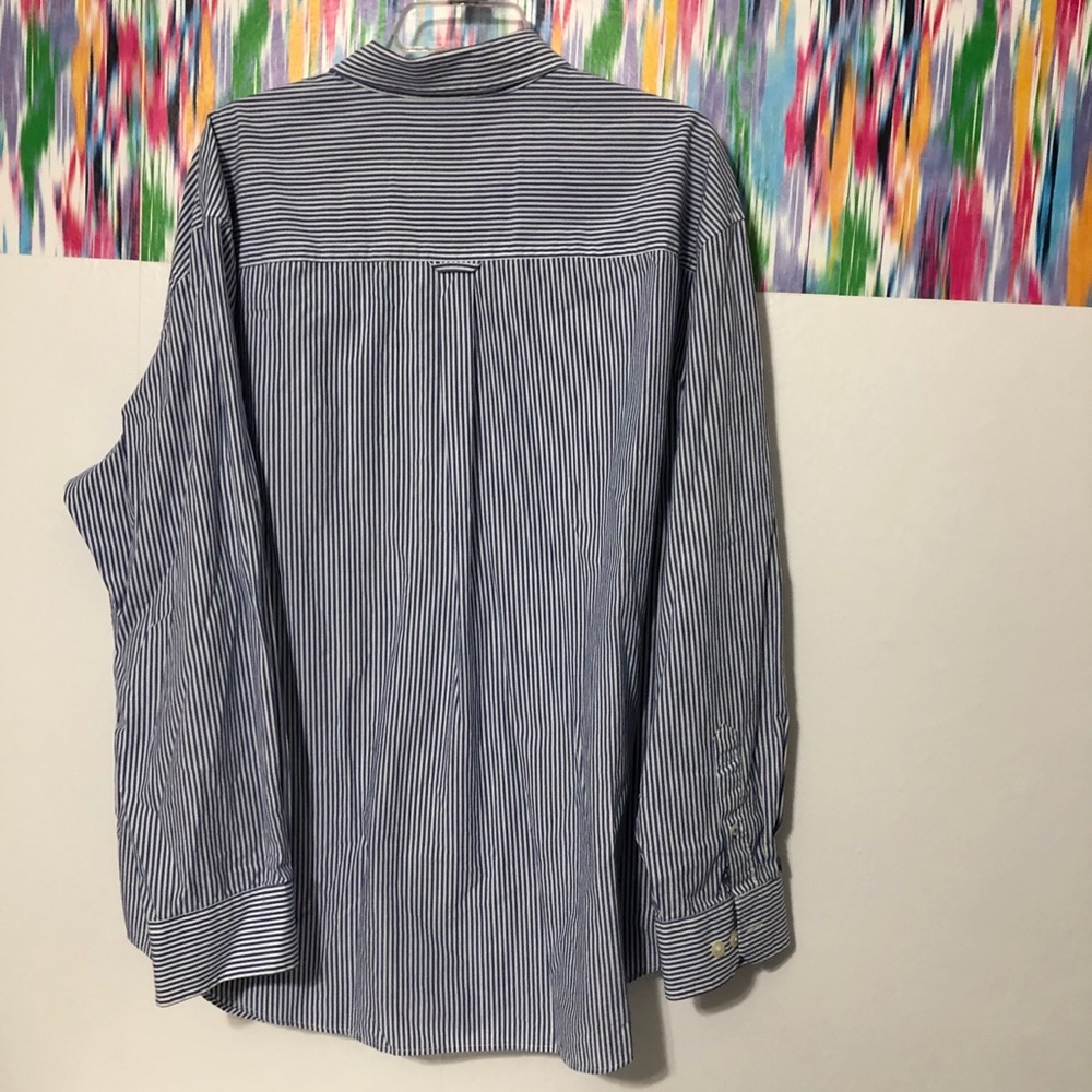 IZOD blue and white striped button down shirt - Picture 4 of 4